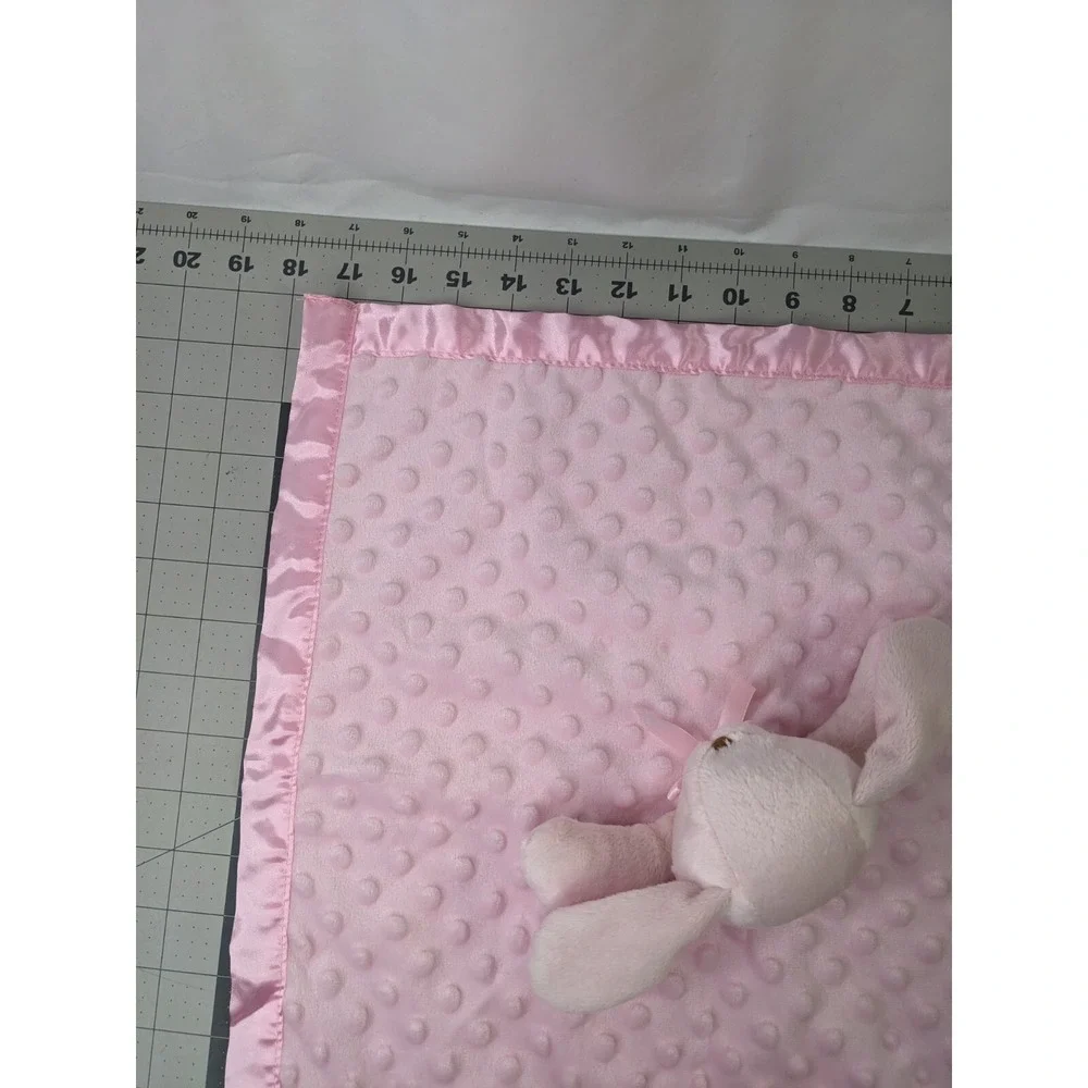 Minky‎ Dot Rabbit Lovey Pink Bunny Security Blanket Stuffed Animal Toy